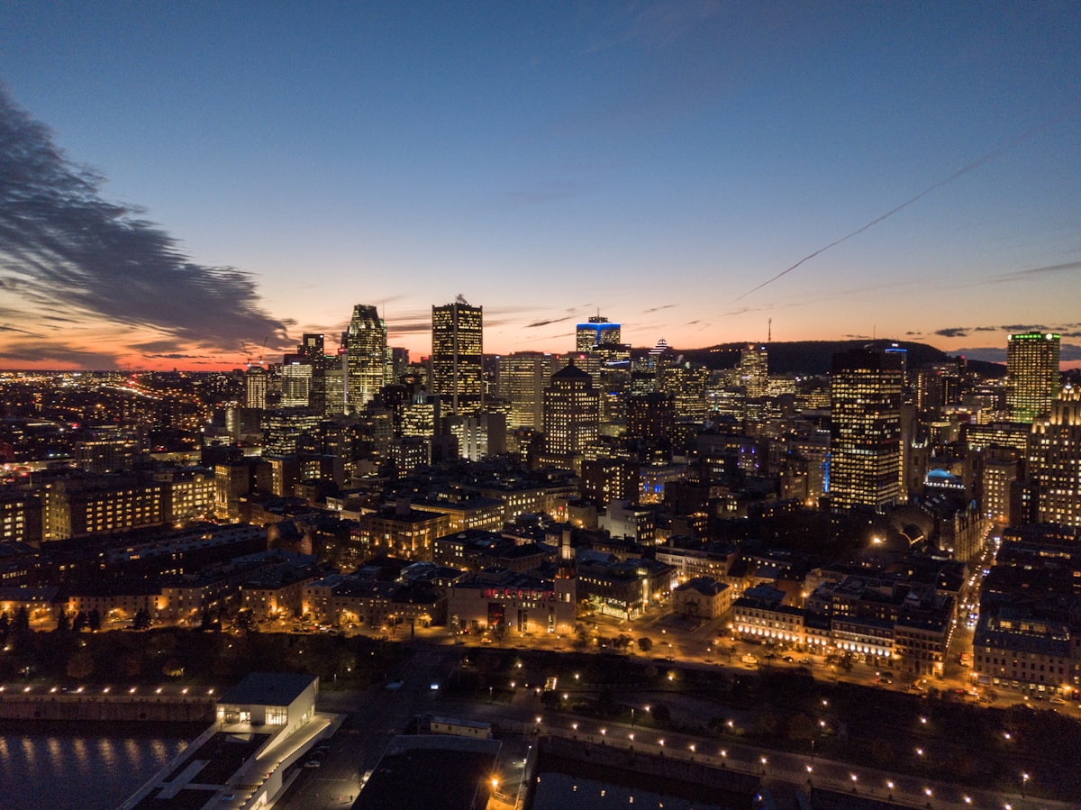 Montreal skyline at dusk