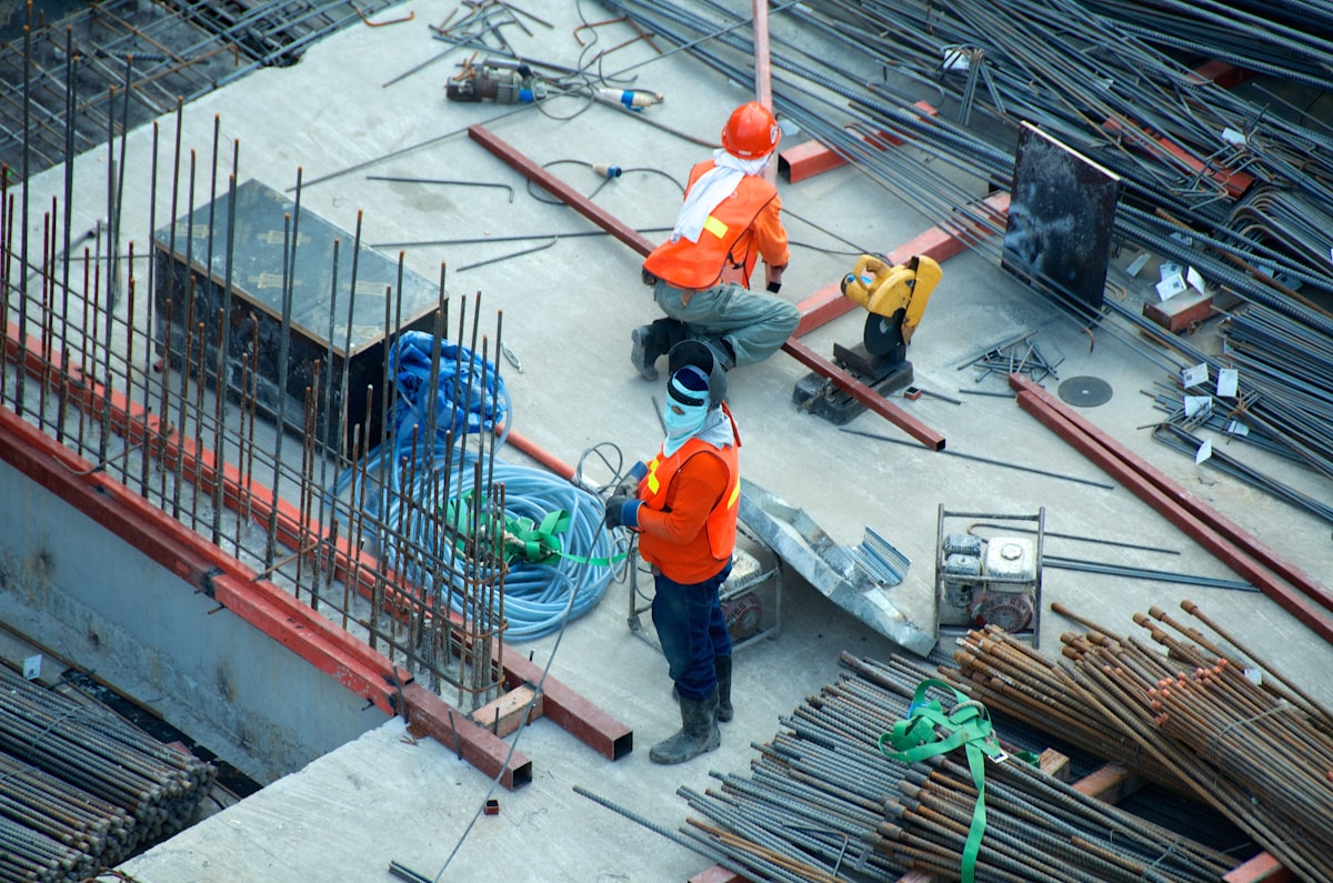 Construction crane on a building site