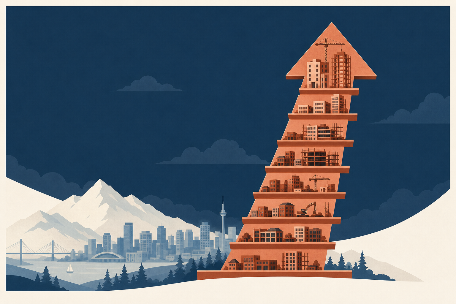 Illustration of rising building bars